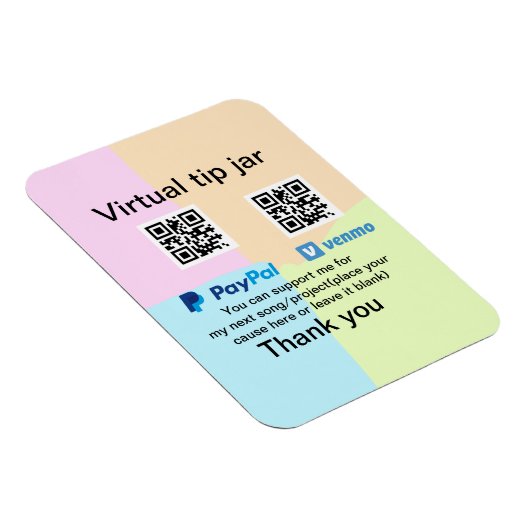 Virtual tip jar q oder Code-Geld-Spende PayPal ven Magnet (Rechte Seite)