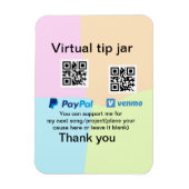Virtual tip jar q oder Code-Geld-Spende PayPal ven Magnet (Vertikal)