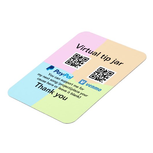 Virtual tip jar q oder Code-Geld-Spende PayPal ven Magnet (Linke Seite)