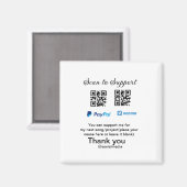 Virtual tip jar q oder Code-Geld-Spende PayPal ven Magnet (Vorderseite/Rückseite)