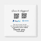 Virtual tip jar q oder Code-Geld-Spende PayPal ven Magnet (Vorne)