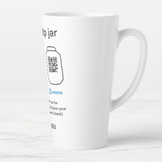 Virtual tip jar q oder Code-Geld-Spende PayPal ven Milchtasse (Rechts)