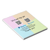 Virtual tip jar q oder Code-Geld-Spende PayPal ven Notizblock (angewinkelt)