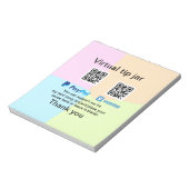 Virtual tip jar q oder Code-Geld-Spende PayPal ven Notizblock (Rotiert)