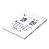 Virtual tip jar q oder Code-Geld-Spende PayPal ven Notizblock (Rotiert)