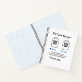 Virtual tip jar q oder Code-Geld-Spende PayPal ven Notizblock (Innenseite)