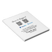 Virtual tip jar q oder Code-Geld-Spende PayPal ven Notizblock (angewinkelt)