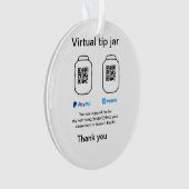 Virtual tip jar q oder Code-Geld-Spende PayPal ven Ornament (Vorderseite)