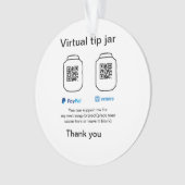Virtual tip jar q oder Code-Geld-Spende PayPal ven Ornament (Vorderseite)