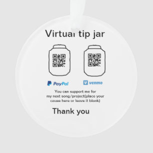Virtual tip jar q oder Code-Geld-Spende PayPal ven Ornament