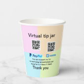Virtual tip jar q oder Code-Geld-Spende PayPal ven Pappbecher (Rückseite)
