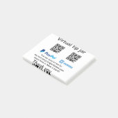 Virtual tip jar q oder Code-Geld-Spende PayPal ven Post-it Klebezettel (angewinkelt)