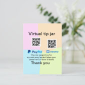 Virtual tip jar q oder Code-Geld-Spende PayPal ven Postkarte (Stehend Vorderseite)