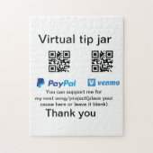 Virtual tip jar q oder Code-Geld-Spende PayPal ven Puzzle (Vertikal)