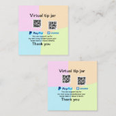 Virtual tip jar q oder Code-Geld-Spende PayPal ven Quadratische Visitenkarte (Vorne/Hinten)