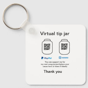 Virtual tip jar q oder Code-Geld-Spende PayPal ven Schlüsselanhänger