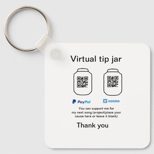 Virtual tip jar q oder Code-Geld-Spende PayPal ven Schlüsselanhänger (Vorderseite)