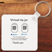 Virtual tip jar q oder Code-Geld-Spende PayPal ven Schlüsselanhänger (Rückseite)