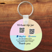 Virtual tip jar q oder Code-Geld-Spende PayPal ven Schlüsselanhänger (Rückseite)