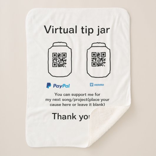 Virtual tip jar q oder Code-Geld-Spende PayPal ven Sherpadecke (Vorderseite)