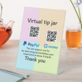 Virtual tip jar q oder Code-Geld-Spende PayPal ven Sockelschild (In Situ)