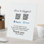 Virtual tip jar q oder Code-Geld-Spende PayPal ven Sockelschild (In Situ)