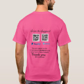 Virtual tip jar q oder Code-Geld-Spende PayPal ven T-Shirt (Rückseite)