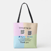 Virtual tip jar q oder Code-Geld-Spende PayPal ven Tasche (Rückseite)