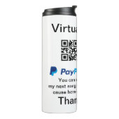 Virtual tip jar q oder Code-Geld-Spende PayPal ven Thermosbecher (Nach links gedreht)