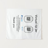 Virtual tip jar q oder Code-Geld-Spende PayPal ven Wandteppich (Vorderseite (Horizontal))