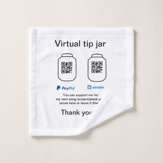 Virtual tip jar q oder Code-Geld-Spende PayPal ven Waschlappen (Waschlappen)
