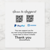 Virtual tip jar q oder Code-Geld-Spende PayPal ven Weinetikett (Einzelnes Label)