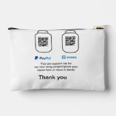 Virtual tip jar q oder Code-Geld-Spende PayPal ven Zubehörtasche (Rückseite)