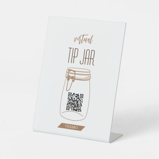 Virtual Tip Jar QR Code Pedestal Sign Sockelschild (Vorderseite)