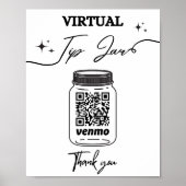 Virtual Tip Jar QR Code Tip Ihr Barkeeper Pedesta Poster (Vorne)