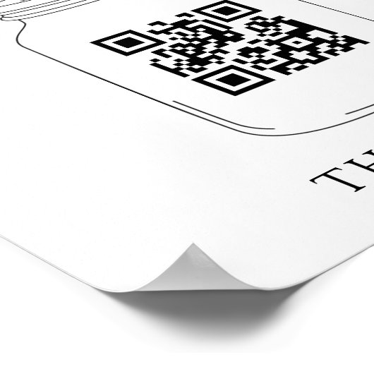 Virtual Tip Jar QR Code Tipp für Ihren Barkeeper S Poster (Ecke)