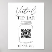 Virtual Tip Jar QR Code Tipp für Ihren Barkeeper S Poster (Vorne)