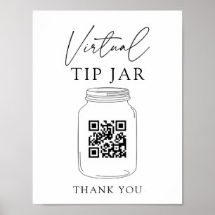 Virtual Tip Jar QR Code Tipp für Ihren Barkeeper S Poster
