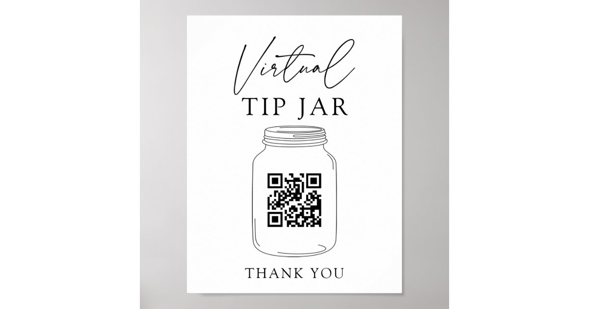 Virtual Tip Jar QR Code Tipp für Ihren Barkeeper S Poster | Zazzle.de
