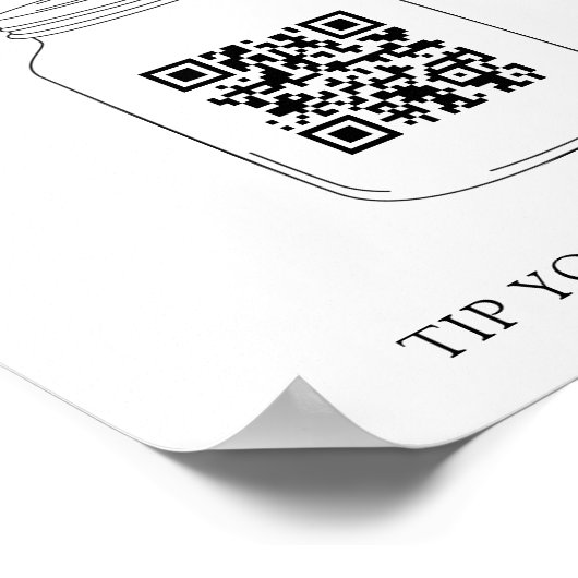 Virtual Tip Jar QR Code Tipp für Ihren Barkeeper S Poster (Ecke)