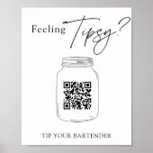 Virtual Tip Jar QR Code Tipp für Ihren Barkeeper S Poster (Vorne)