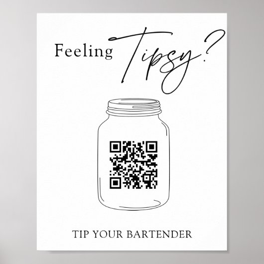 Virtual Tip Jar QR Code Tipp für Ihren Barkeeper S Poster (Vorne)