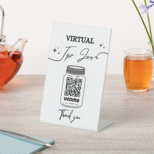Virtual Tip Jar QR Code Tipp für Ihren Barkeeper Sockelschild (In SItu)