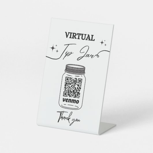 Virtual Tip Jar QR Code Tipp für Ihren Barkeeper Sockelschild (Vorderseite)