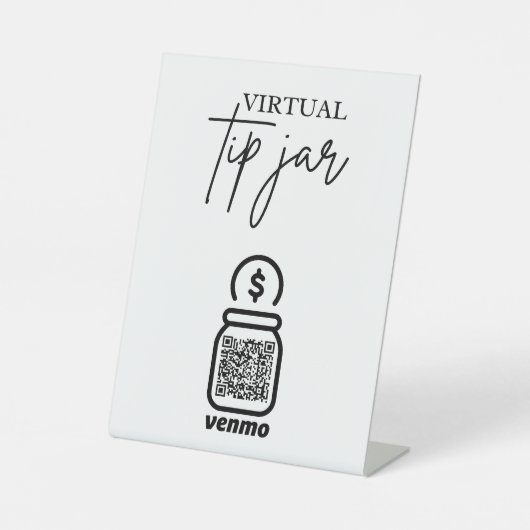 Virtual Tip Jar QR Code Tipp für Ihren Barkeeper Sockelschild (Vorderseite)