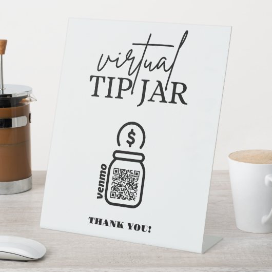 Virtual Tip Jar QR Code Tipp für Ihren Barkeeper Sockelschild (In Situ)