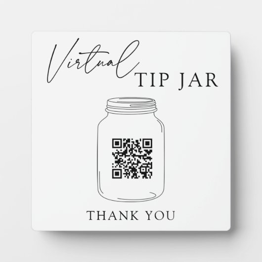Virtual Tip Jar QR Code-Zeichen Fotoplatte (Vorderseite)