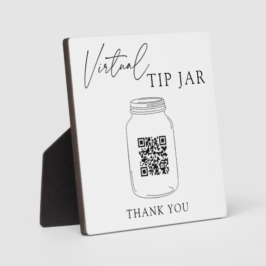 Virtual Tip Jar QR Code-Zeichen Fotoplatte (Vorderseite)