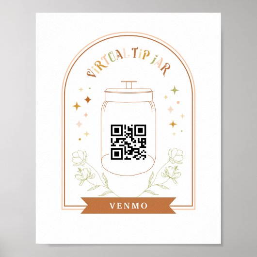 Virtual Tip Jar Scan QR Code Cash App Zahlung Ped Poster (Vorne)