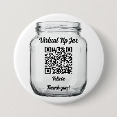Virtual Tip Jar, Scan to Tip Glass Jar Button (Vorderseite)